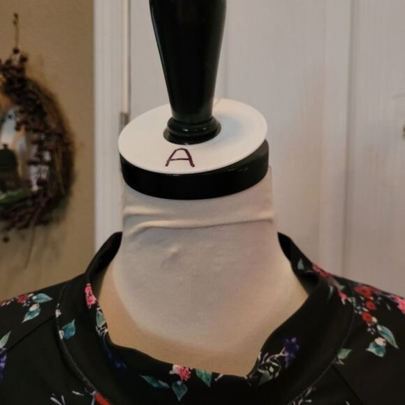 Crop cropped top long sleeve sexy black red floral XL beach streetwear - Picture 5 of 9